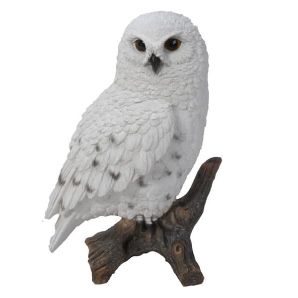 Hi-Line Gift Small Snowy Owl Garden Statue - image 