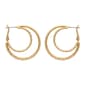 Freedom Nickel-Free Double Textured Wire Gold-Tone Hoop Earrings - image 1