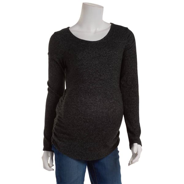 Womens Maternity Due Time Long Sleeve Cinch Shirt