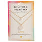 Beautiful Blessings Rose Quartz Stone Heart Necklace w/ CZ - image 1