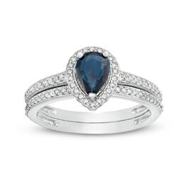 10kt. White Gold Pear Sapphire Ring