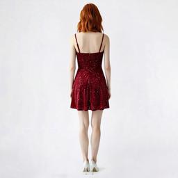 Juniors Emerald Sundae Glitter Sequin Velvet Slip Dress