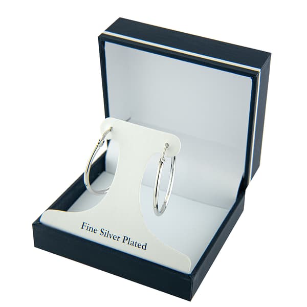 Fine Silver Plated Classic 30mm Hoop Earrings
