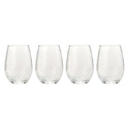 Circleware 18.5oz. Textured Stemless Wine Glasses - Set of 4