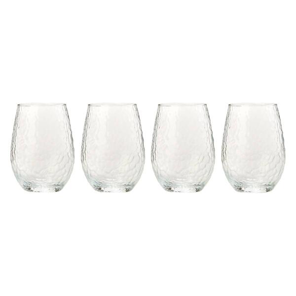 Circleware 18.5oz. Textured Stemless Wine Glasses - Set of 4 - image 