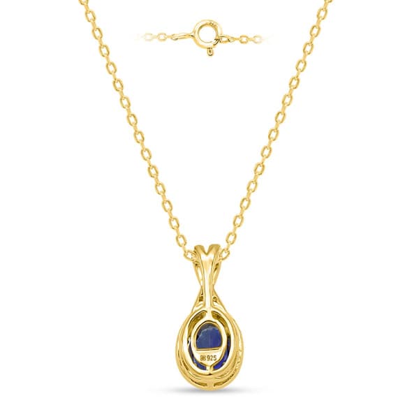 Gemstone Classics™ Created Sapphire Lab Grown Diamond Pendant