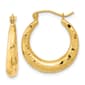 Gold Classics(tm) 14kt. Polished Diamond Cut Hoop Earrings - image 1