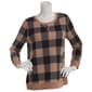 Plus Size Emily Daniels Buffalo Check Hacci Crew Neck Sweater - image 1