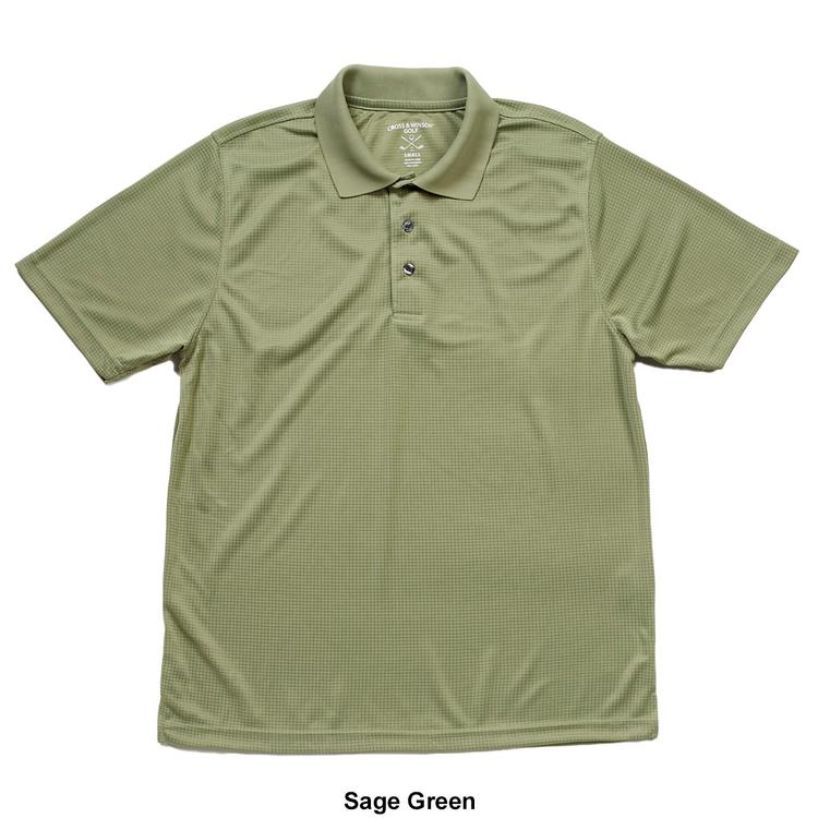 Mens Cross & Winsor® Golf Solid Grid Polo