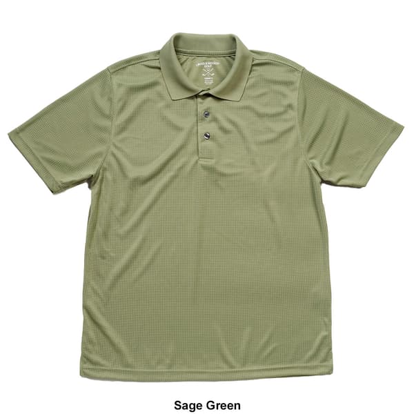Mens Cross & Winsor&#174; Golf Solid Grid Polo