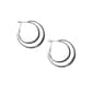 Freedom Double Silver-Tone Clutchless Hoop Earrings - image 1