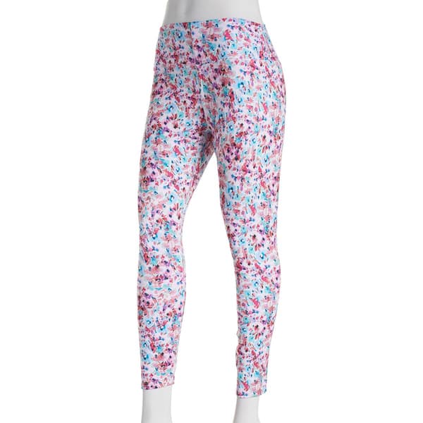Womens RBX Floral Print Peached Ankle Leggings - Pink/Multi - image 