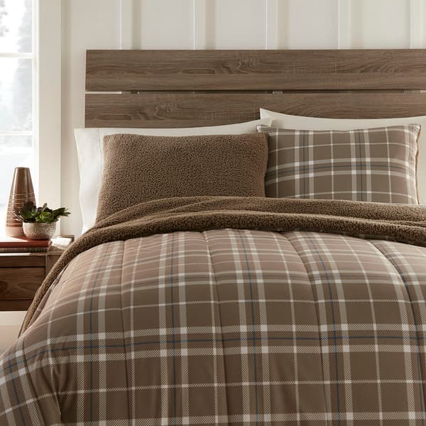 Micro Flannel&#174; Reverse to Sherpa Plaid Comforter Set