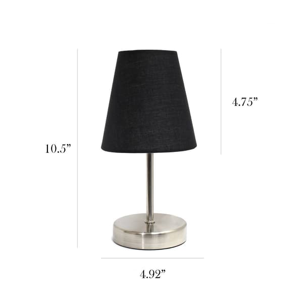 Simple Designs Sand Nickel Mini Basic Table Lamp w/Fabric Shade