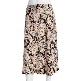 Plus Size Kasper Paisley Print Midi Flared Skirt