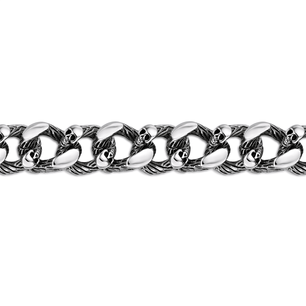 Mens Lynx Stainless Steel Curb Chain Bracelet