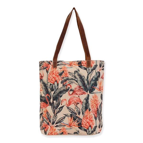 Caribbean Joe Flamingo Shoulder Tote - image 