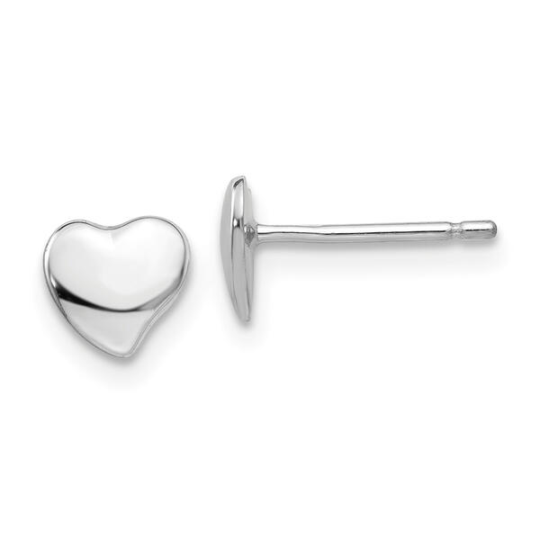 Gold Classics&#40;tm&#41; 14kt. 3mm White Gold Heart Stud Earrings - image 