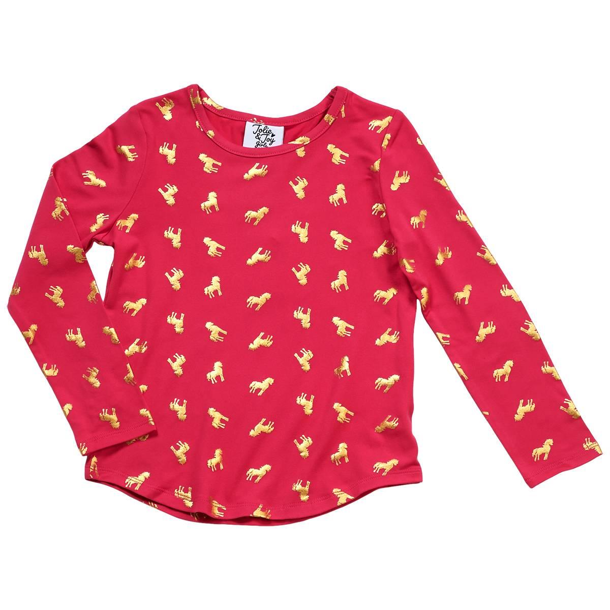 Girls (4-6x) Jolie & Joy Long Sleeve Yummy Foil Unicorn Tee