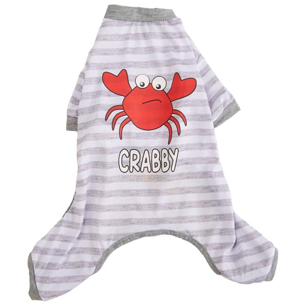Crabby Striped Dog Pajama Shirt - image 