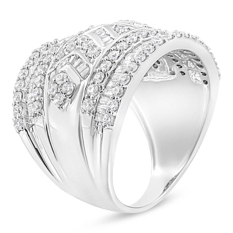 Haus of Brilliance Sterling Silver 2ctw. Diamond Statement Ring