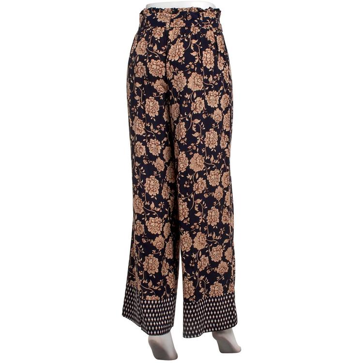 Womens Nautica Floral Diamond Challis Self Belt Pants