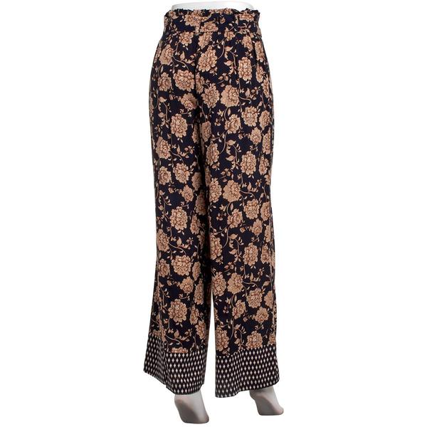 Womens Nautica Floral Diamond Challis Self Belt Pants