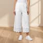 Womens Nicole Miller Elastic Waist Eyelet Trim Wide Leg Pants - image 1