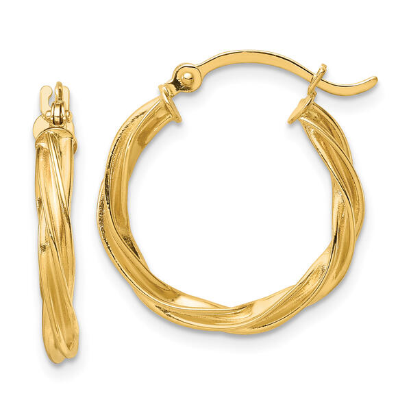 Gold Classics&#40;tm&#41; 14kt. Gold Twisted Hoop Earrings - image 