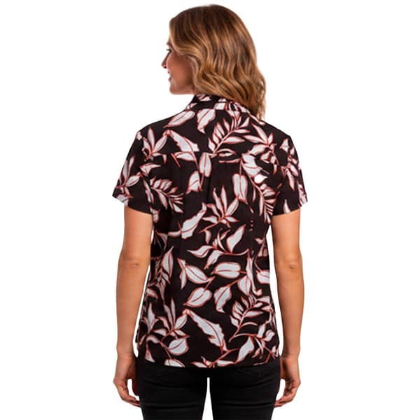 Womens Hasting & Smith Short Sleeve Leaf Crinkle Blouse