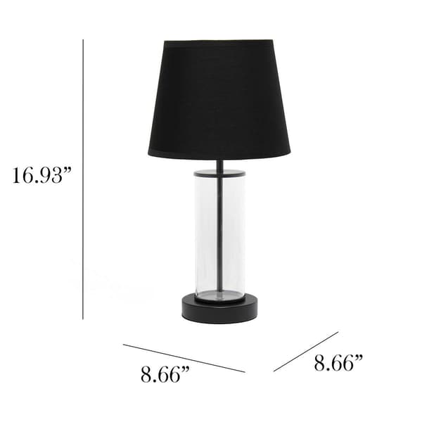 Simple Designs Encased Metal & Clear Glass Table Lamp