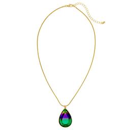 Ashley Cooper(tm) Multi-Green Faceted Teardrop Pendant Necklace