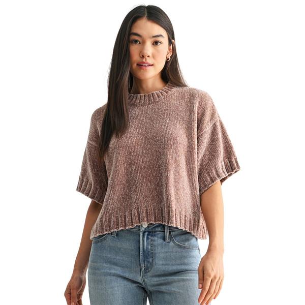 Womens CITY BLUES Broome Short Sleeve Crop Sweater Chenille - image 