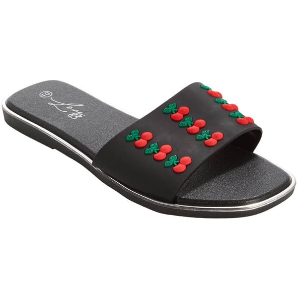 Womens Love 83 Cherry Jelly Band Slide Sandals