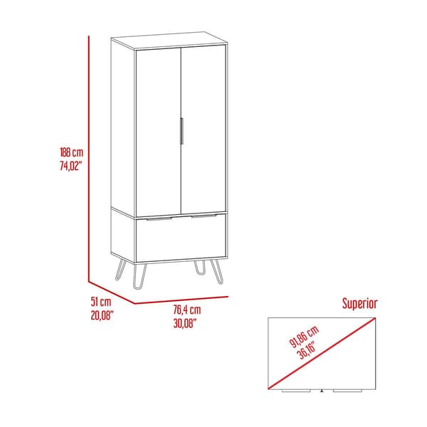 FM FURNITURE Camerun Light Oak Closet