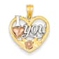Gemstone Classics&#40;tm&#41; 14kt. Tri-Tone I Love You Heart Pendant - image 1