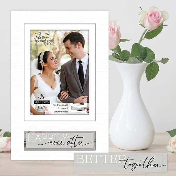 Malden Sentiment Wedding Flip-It Frame - 6x8/5x7 - image 