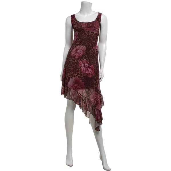 Juniors Madden Girl Mesh Scoop Neck Ruffle Hem A-Line Dress - image 