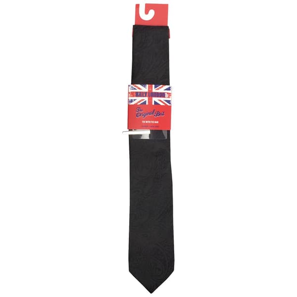 Mens Billy London Tonal Floral Paisley Tie with Tie Bar - image 