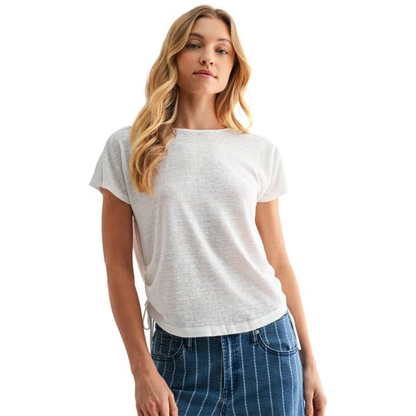 Womens CITY BLUES Short Sleeve Side Tie Tee - image 