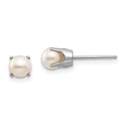 Gemstone Classics(tm) White Gold 5mm. Blue Topaz Earrings
