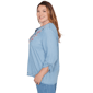 Plus Size Alfred Dunner Austin Floral Denim Tie Sleeve Blouse - image 4