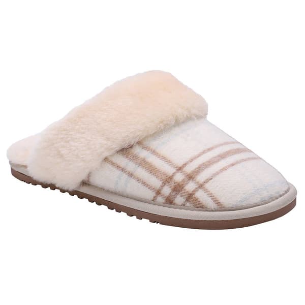 Womens LAMO Sheepskin Scuff Plaid Slippers - image 