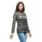 Womens 24/7 Comfort Apparel Mock Neck Long Sleeve Printed Top - image 2