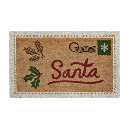Hallmark Holiday Santa Letter Multicolor Outdoor Coir Doormat