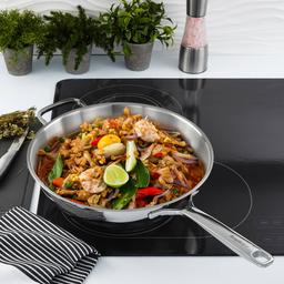 BergHOFF Helix Stainless Steel 12in. Wok Pan w/ Glass Lid