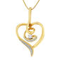 Espira 10kt. Gold Round Cut Diamond Swirl Heart Necklace - image 1