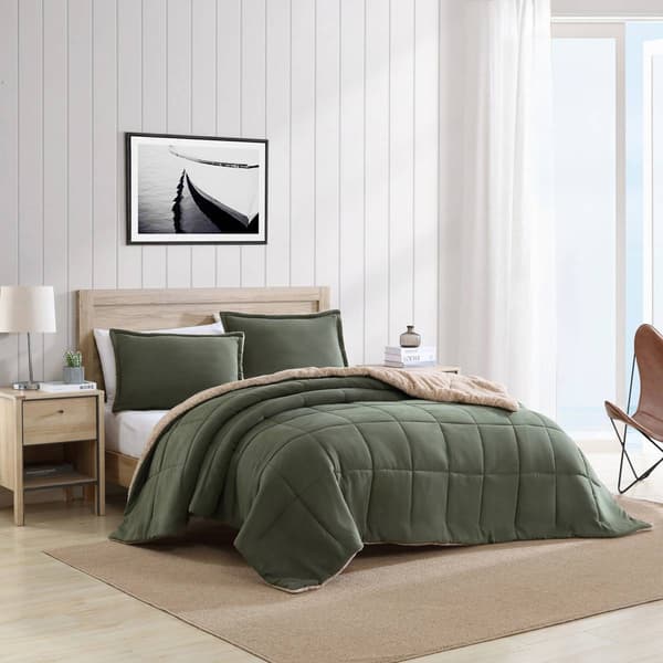 Nautica Beckett Suede-Textured Reversible Comforter-Sham Set