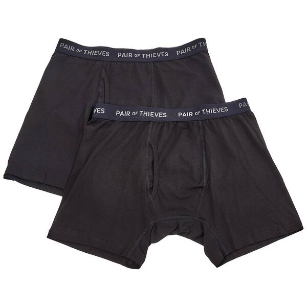 Mens Pair of Thieves 2pk. Super Soft Solid Boxer Briefs - image 