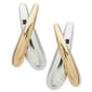 Anne Klein Two-Tone Criss Cross Button Earrings - image 1